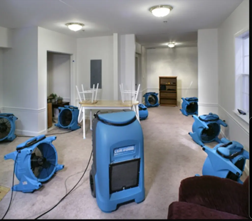 Air movers and dehumidifier setup for Water Extraction & Removal in Fort Mill